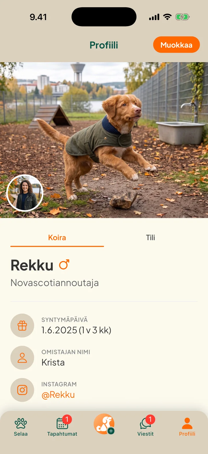 Koiran profiili Awuussa